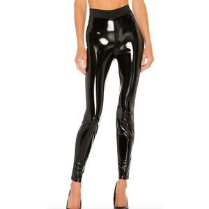 7 For All Mankind Black Liquid Legging Shiny Vinyl XS Faux Leather Punk $218 NEW